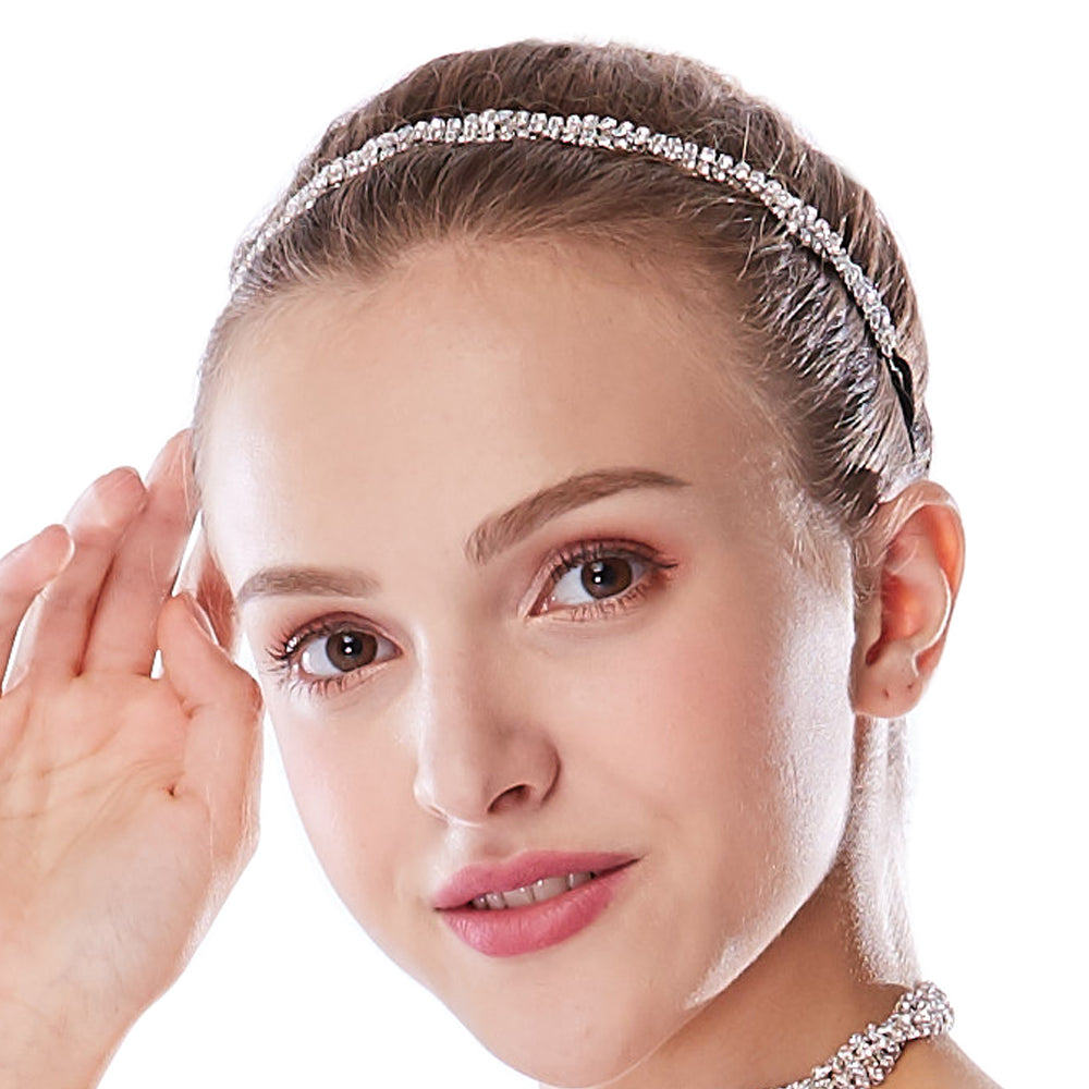 Rhinestone Chain Spiral Headband