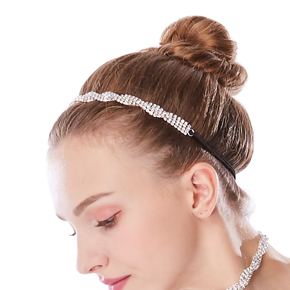 Rhinestone Chain Spiral Headband