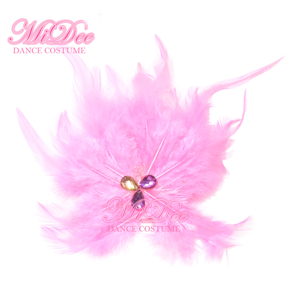 Round Feather Flower Hair Clip Headpieces