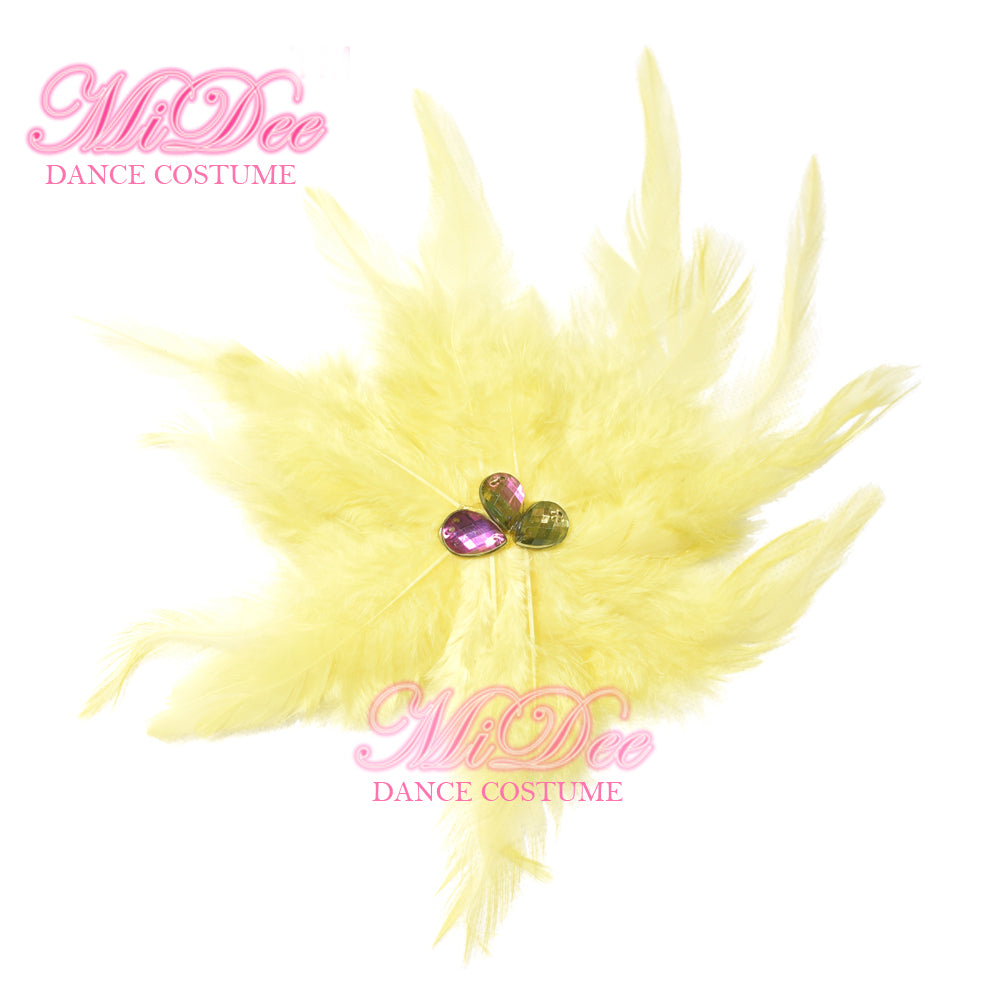 Round Feather Flower Hair Clip Headpieces