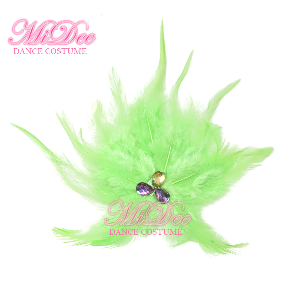 Round Feather Flower Hair Clip Headpieces