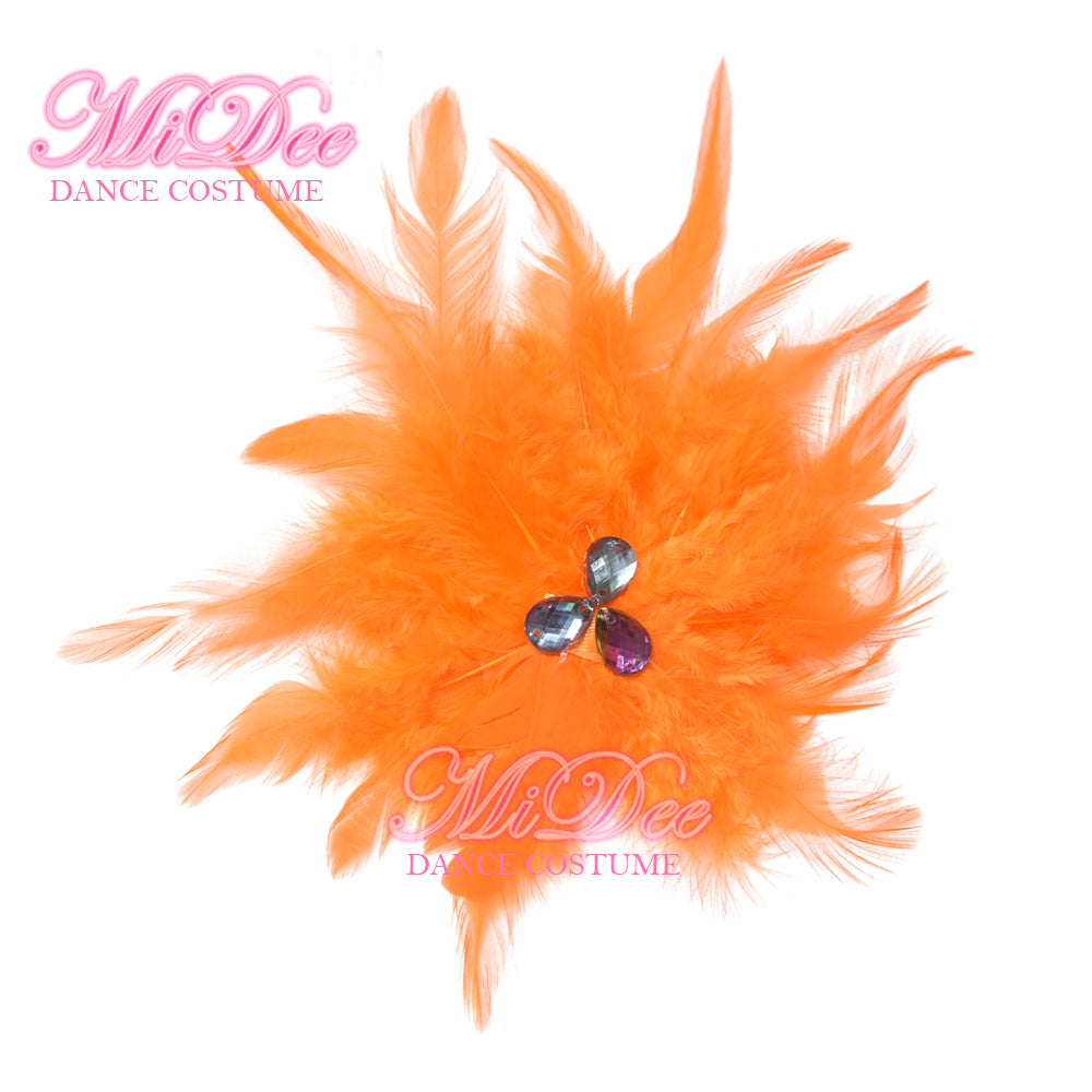 Round Feather Flower Hair Clip Headpieces