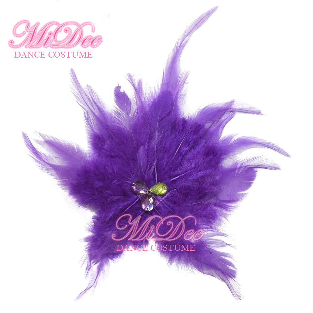 Round Feather Flower Hair Clip Headpieces