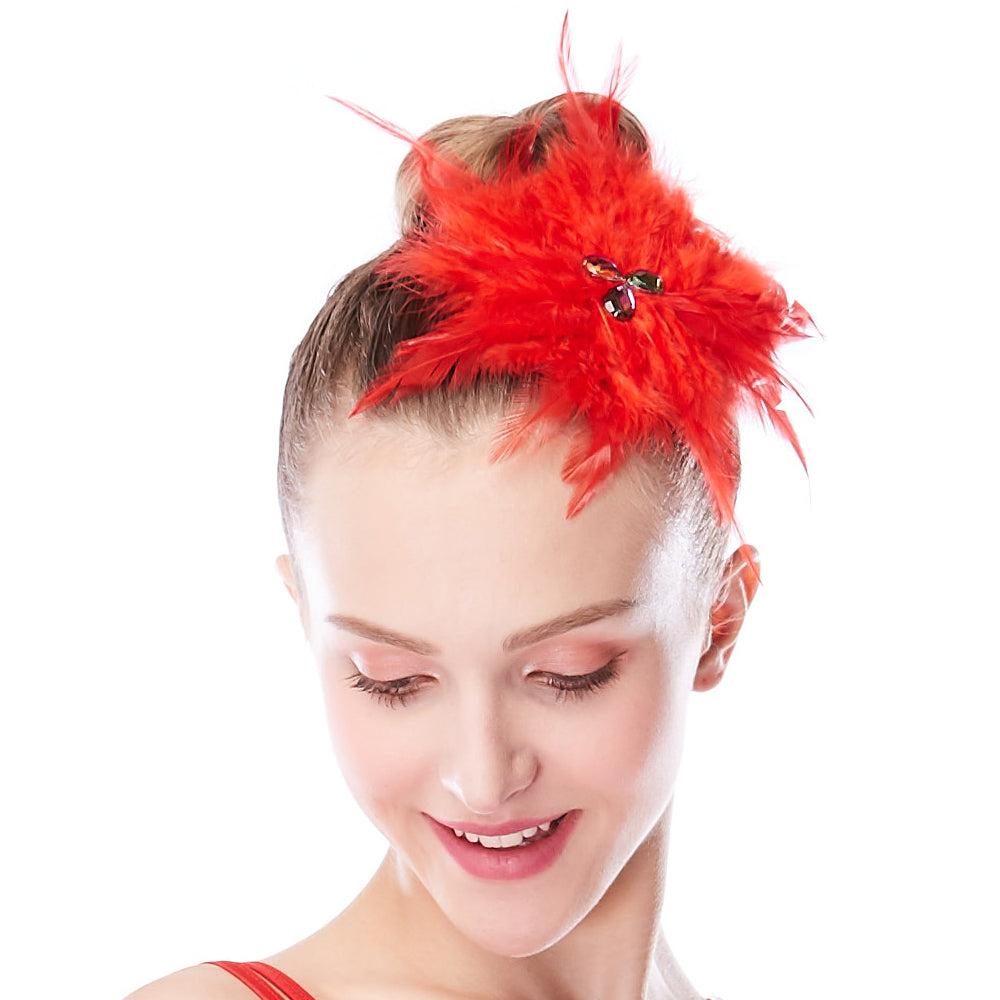 Round Feather Flower Hair Clip Headpieces