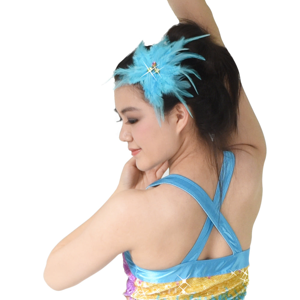 Round Feather Flower Hair Clip Headpieces