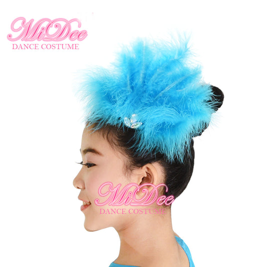Feather Headpiece Hair Fan Flower Clip Large