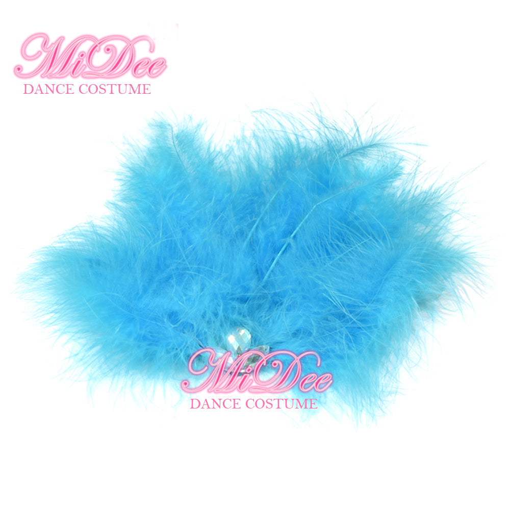Feather Headpiece Hair Fan Flower Clip Large