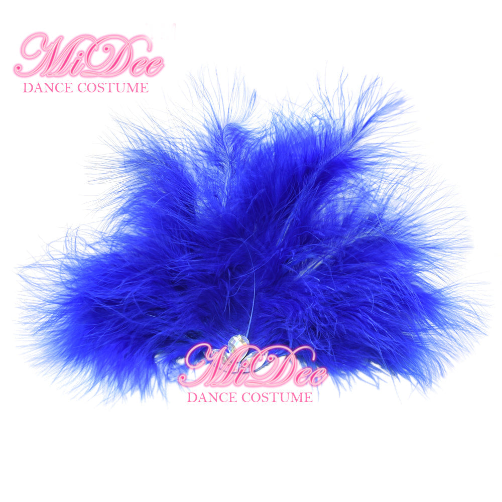 Feather Headpiece Hair Fan Flower Clip Large