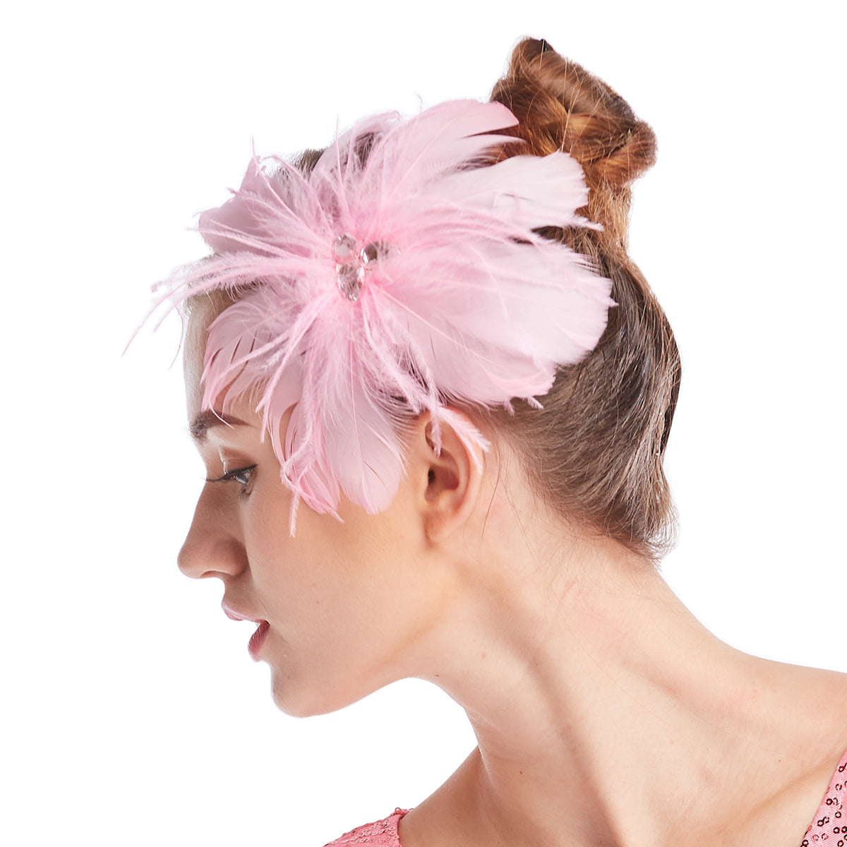 Feather Flower Hair Clip