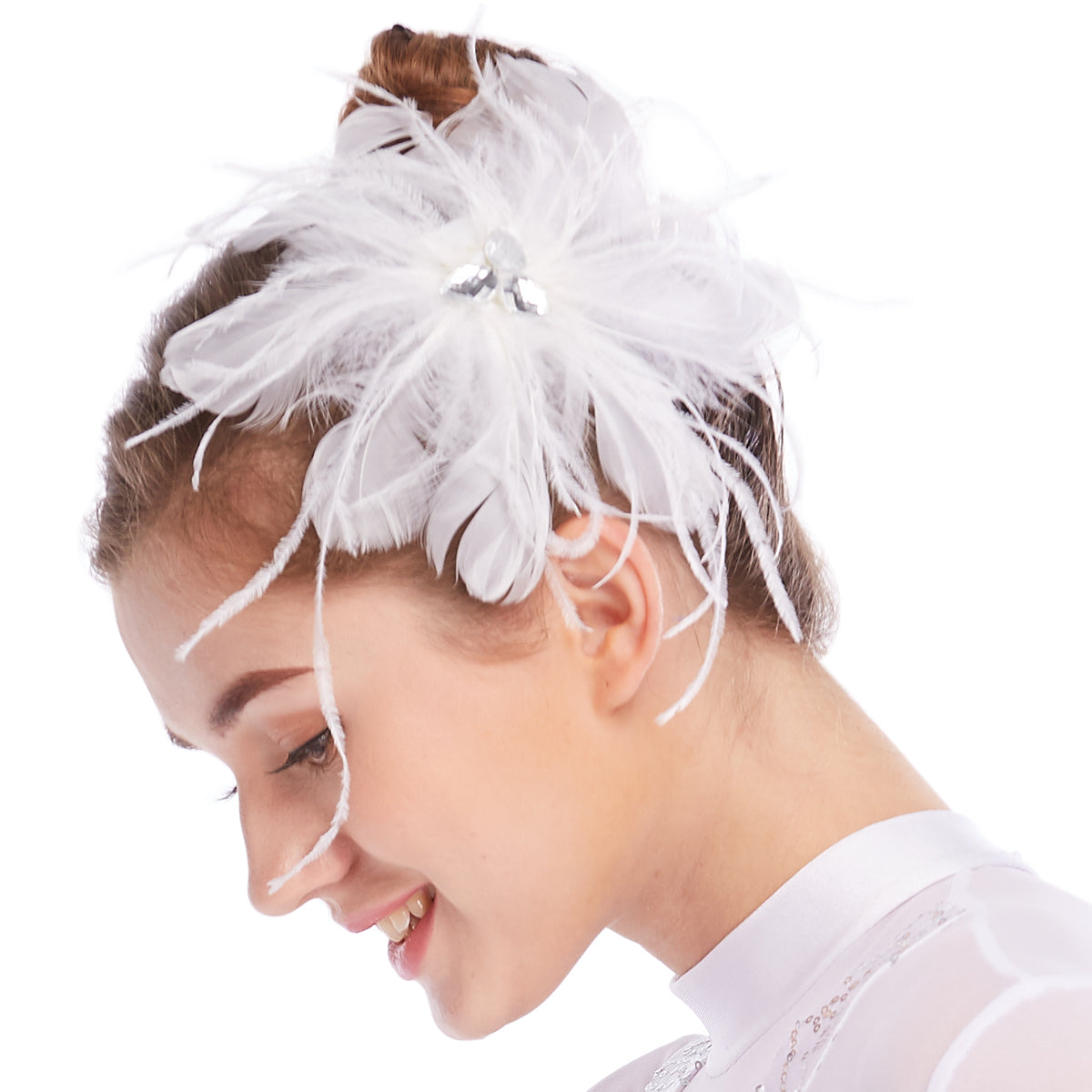 Feather Flower Hair Clip