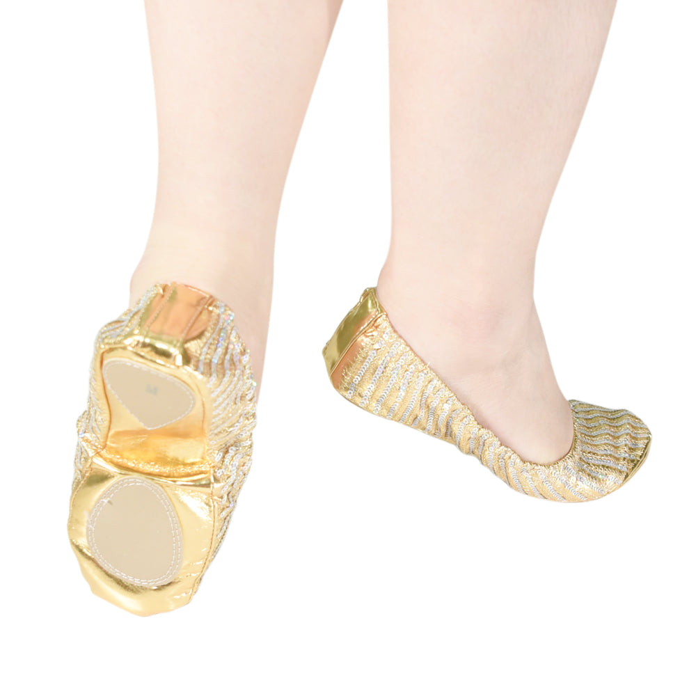 Sparkle Sequins Dance Shoes Foiled Leather