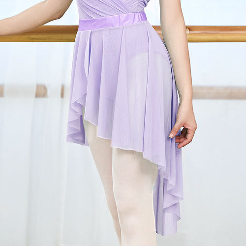 Hight Low Dance Mesh Skirt ( Elastic Waistband )