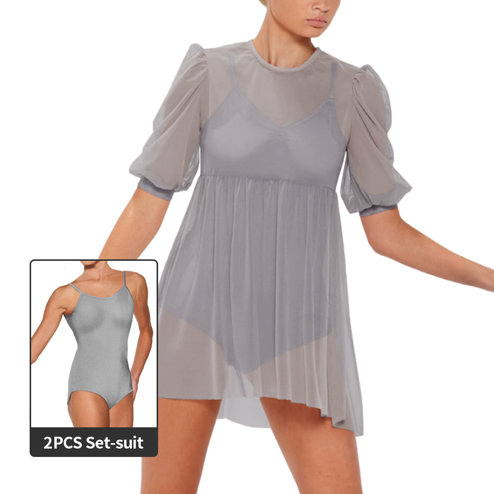 Babydoll Mesh Dress 2 Piece Outfits (Adult)