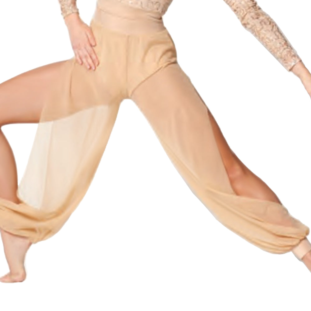 2022 New Side Split Dance Sport Pants Girls Women High Waist Puff