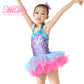 Pink Blue Contrast Color Tutu Dress