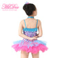 Pink Blue Contrast Color Tutu Dress