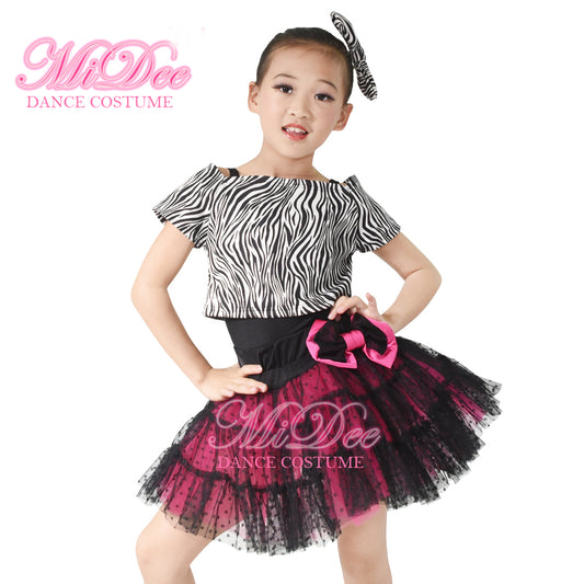 Zebra Contrast Color Dance 3 Piece Outfits