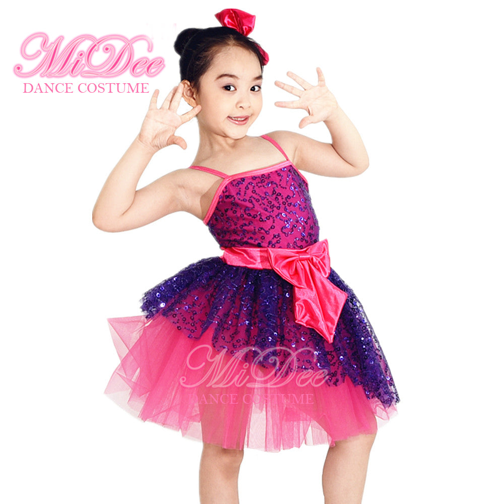 Pink Contrast With Blue Sequined Tutu Skirt
