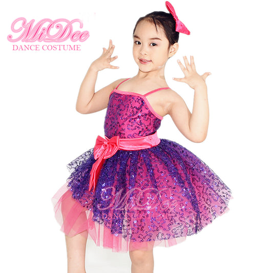 Pink Contrast With Blue Sequined Tutu Skirt