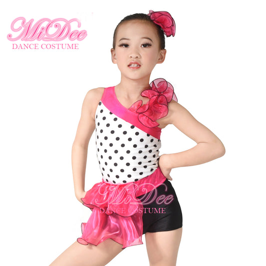 Polka Dot Bustle Jazz Dance Costume