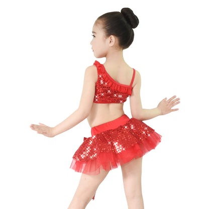 Girls Lovely Sequins Dance  2 Pcs Outfits