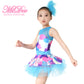 Colorful Contrast Blue Dance Dress