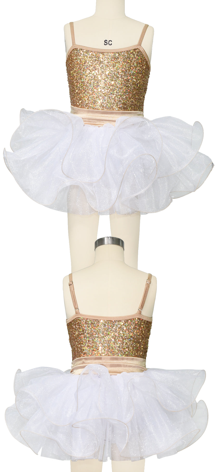 Gold Sequin Dance Tutu Dress