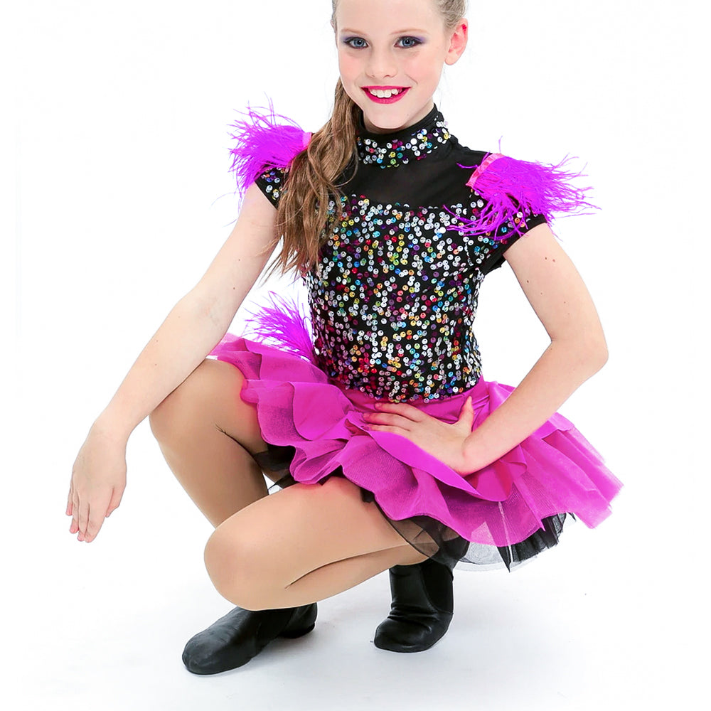 Gorgeous sequin feather performance Dress