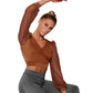 Backless V neck Top Puff Long Sleeves
