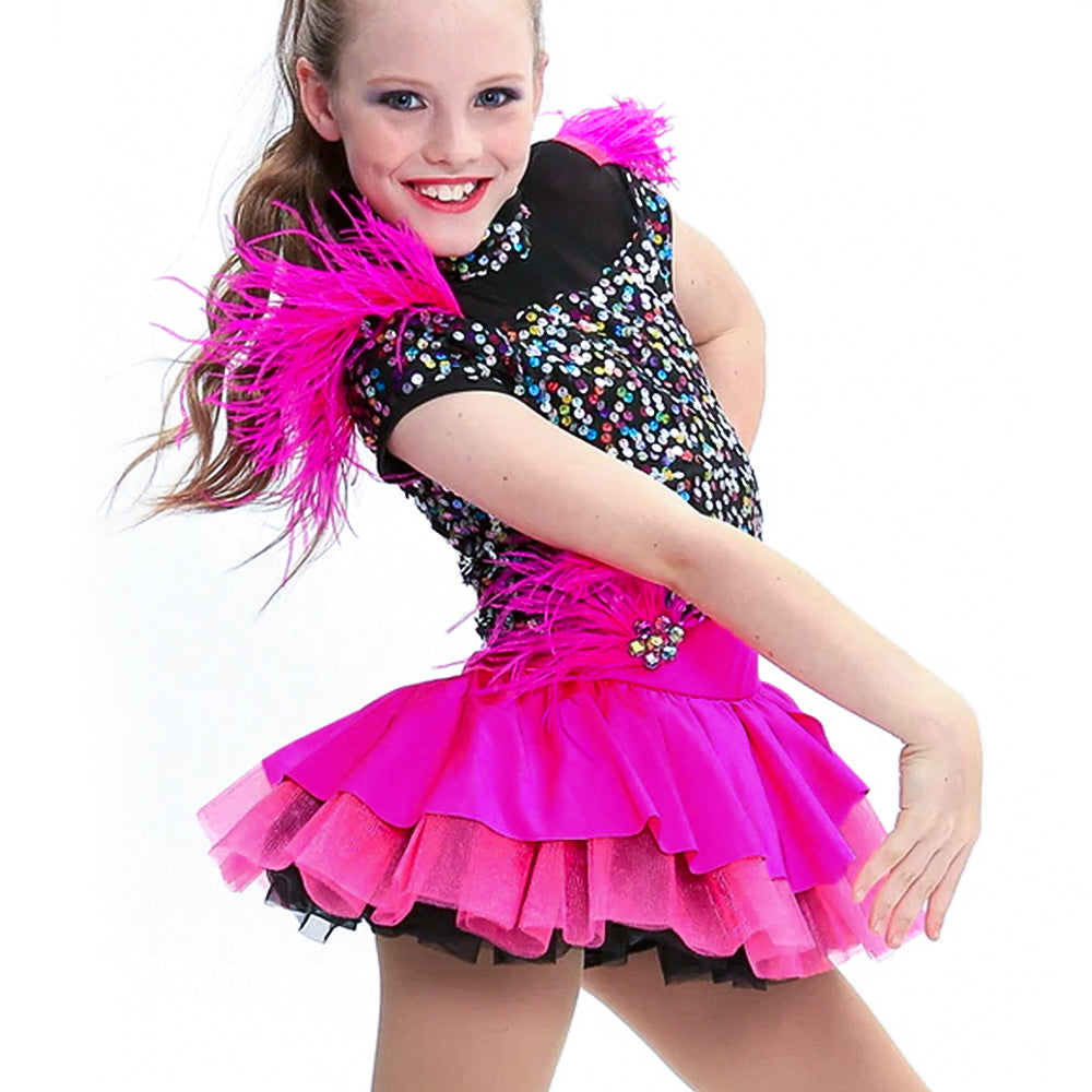 Gorgeous sequin feather performance Dress